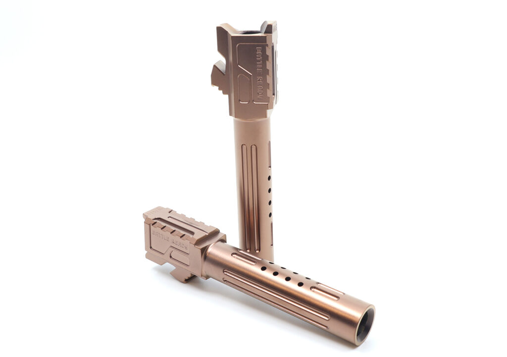 Ported Barrels For Glock 19 Pistols DLC & TiN Copper Gen 35